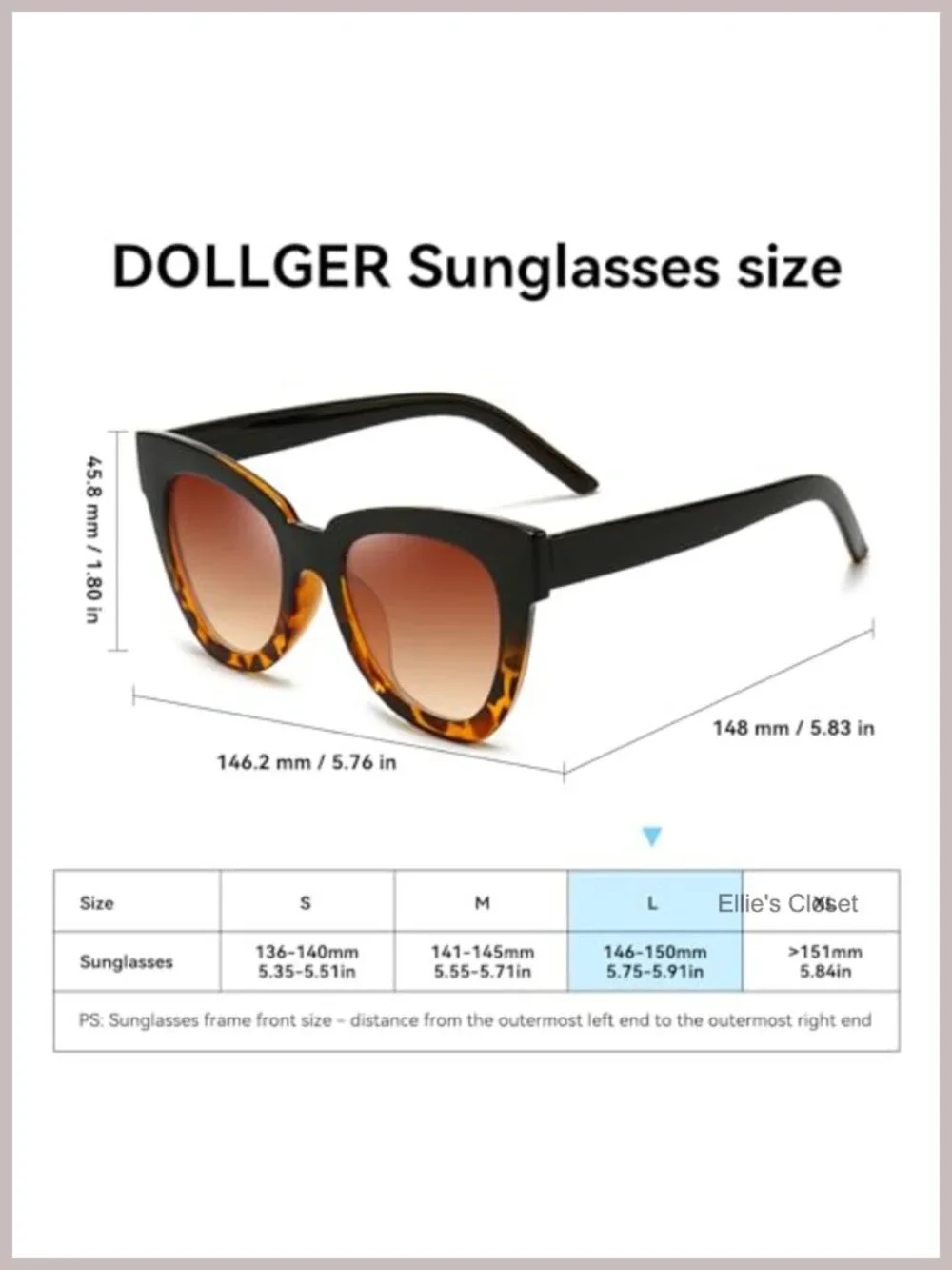 Oversized Cat Eye Sunglasses UV400 Acetate Square Frame